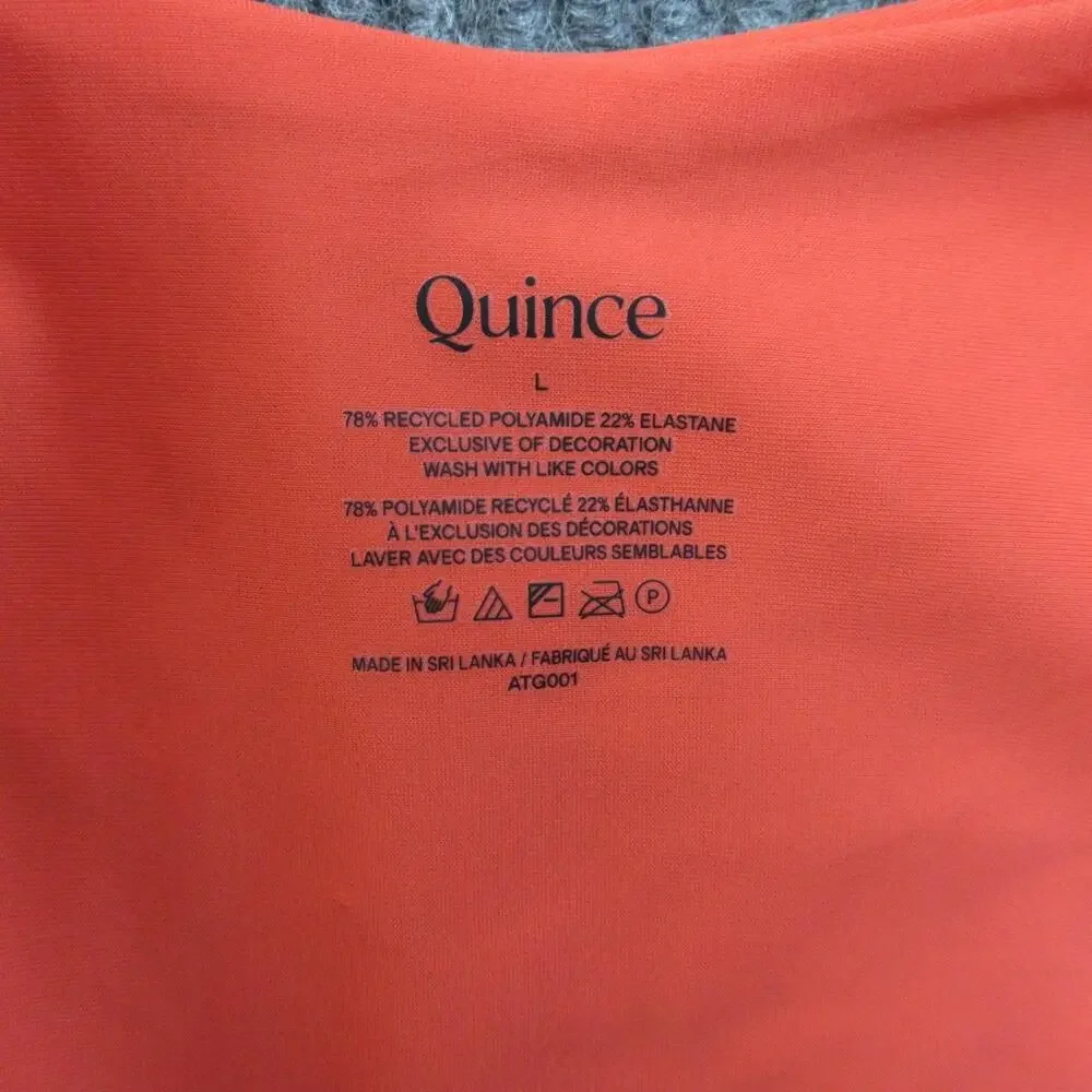 Quince Bikini Womens XL Orange Triangle Halter Thong Lined Adjustable NWT